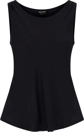 Giorgio Armani Gedrapeerde blouse - Zwart