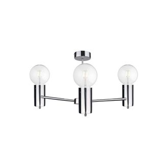 Netlighting Arde Multi Arm Semi Flush Ceiling Light Silver 60cm 3x E27