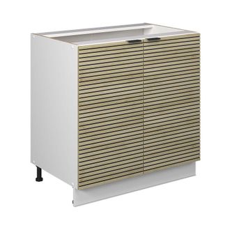 Vicco Armario Bajo Para Fregadero Fame-line, Panel De Roble, 80 Cm Con Estante, Sin Encimera, Vicco