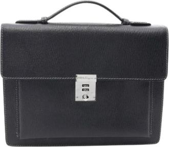 Ferragamo Pre-owned Leren Handtas - Heren - Vintage Handtas - Zwart - ONE Size - Leer - Vintage