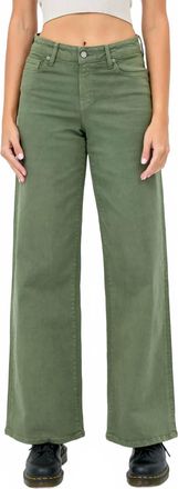 Hidden Jeans Nori High Rise Wide Leg Jean In Olive Green