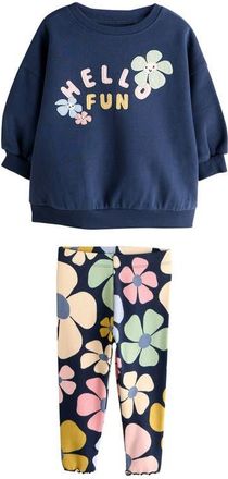 Next Kids Graphic Sweatshirt & Leggings Set in Blue at Nordstrom, Size 12-18M
