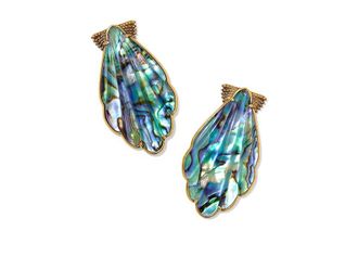 Kendra Scott Alexa Statement Womens Earring Womens Earring Vintage Gold Abalone Shell, Brass