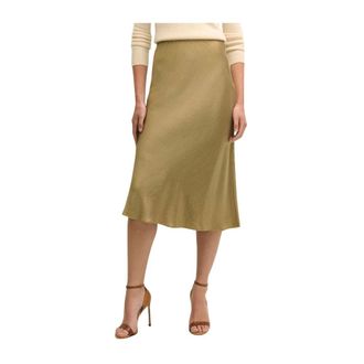 Brooks Brothers Falda de Sat&eacute;n - Skirts - Mujer - Amarillo - XS