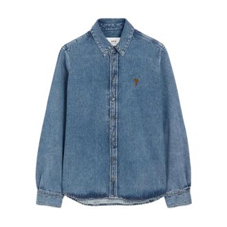 Ami Overhemden, Heren, Blauw, XL, Katoen, Ami de Coeur Katoenen Overhemd