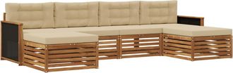 vidaXL Conjunto De Sof&aacute;s De Exterior 6 Uds. Madera De Acacia S&oacute;lida Vidaxl