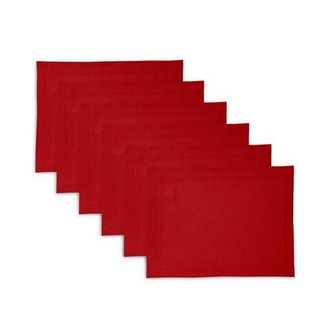 Solino Home Linen Placemats - Sonoma - Set of 6, 14 x 19 in Red at Nordstrom, Size Medium