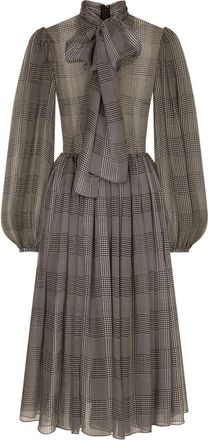 Dolce & Gabbana check-pattern dress - women - Silk/Silk/Elastane - 40 - Grey