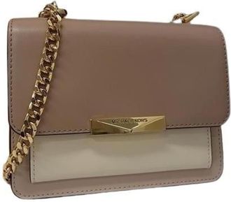 Michael Kors Ivory Pink Beige Leather Handbag Shoulder Bag Tote Bag (Pre-Owned)