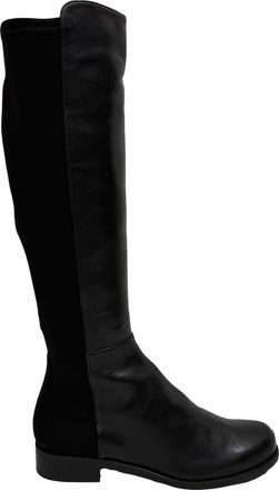 Stuart Weitzman Pre-owned Womens 5050 Over The Knee Boots in Black Leather and Suede - Size EU 39