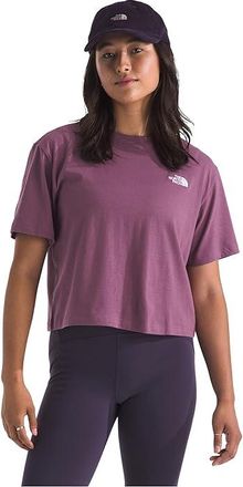 The North Face Evolution Simple Dome Crop Relaxed Short Sleeve T-Shirts Womens Clothing Chroma Purple : 2XL, Cotton