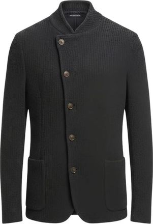 Emporio Armani Chenille Blazer - Heren - Vesten - Zwart - 4XL - Truien & Vesten