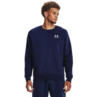 Under Armour Mens Essential Fleece Crew - Midnight Navy/White Size XXL