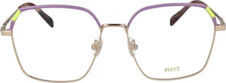 Emilio Pucci PU-1066373 Metal Square-Frame Eyeglasses - Rose gold