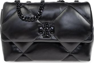 Tory Burch Schoudertas Kira Diamond - Dames - Schoudertassen - Zwart - ONE Size - Leer - Tassen