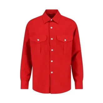 Aspesi Casual Shirts, male, Red, Size: L Aspesi Shirts Red