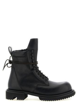 Rick Owens Black Leather Boots