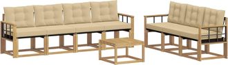 vidaXL Conjunto De Sof&aacute;s De Exterior 8 Uds. Y Beige Vidaxl