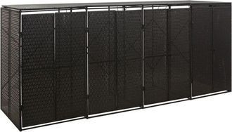 vidaXL Vidaxl - Cobertizo Para 4 Contenedores De Basura Rat&aacute;n Pe 274x80x117 Cm