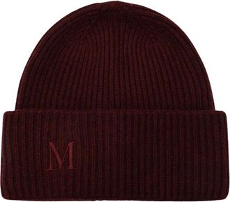 Max Mara Accessoires, Dames, Rood, ONE Size, Kasjmier, Retina Rib-knit Cashmere Beanie