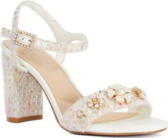 Dune London Mention Ankle Strap Sandal in White Multi at Nordstrom, Size 7.5Us