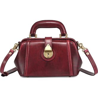 OLD TREND Azalea Genuine Leather Mini Doctor Satchel in Maroon at Nordstrom