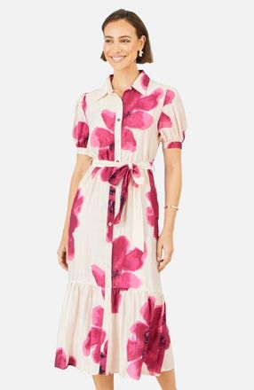 Yumi Scattered Floral Shirt Dress in Pink at Nordstrom, Size 10