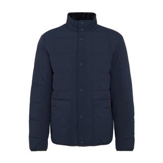 Barbour Gewatteerde Marineblauwe Jas met Knoopsluiting - Heren - Winterjassen - Blauw - XL - Polyester - Jassen