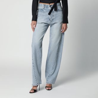 Balenciaga Twisted-seam jeans in faded light blue denim