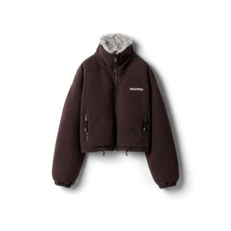 Miu Miu Fleece Down Jacket, Woman, Ebony, Size 36