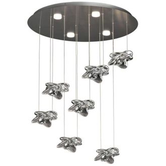 Mantra Inspired Mantra - Nido - Colgante De Techo En Racimo 75cm Redondo 7 + 4 Luces 42w + 20w Led 3000k, 5080lm, Cromado