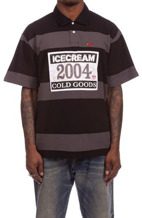 Icecream Strawberry Appliqu&eacute; Polo in Black at Nordstrom, Size Xx-Large