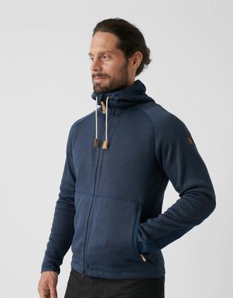 Fj&auml;llr&auml;ven Mens Fjallraven Ovik Fleece Hoodie - Navy - Size: 40