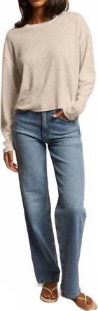 perfectwhitetee Millie Linen Long Sleeve Shirt In Oatmeal