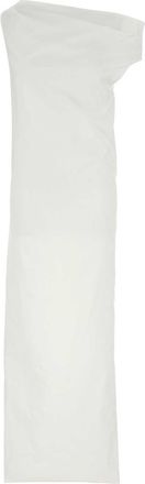 ARMARIUM White Stretch Poplin Tiche One Shoulder Dress