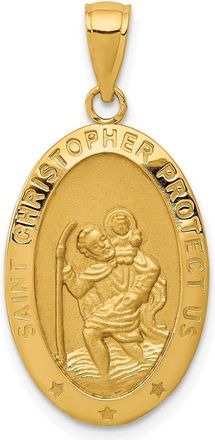 Diamond2Deal 10k Yellow Gold Saint Christopher Medal Pendant