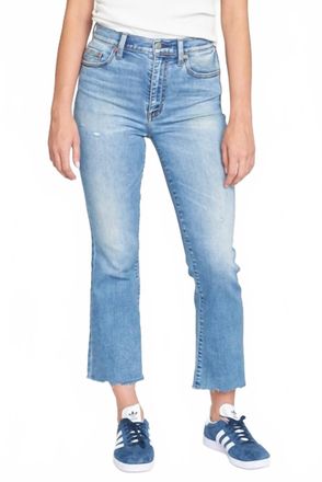 Daze Shy Girl High Rise Crop Flare Jeans In Pda Wash