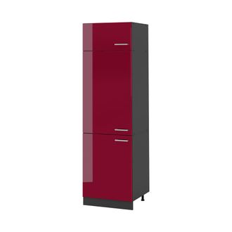 Vicco Armario Alto R-line, Rojo De Alto Brillo/antracita, 60 Cm, Vicco
