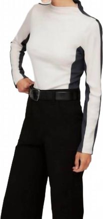 Fifteen Twenty Cass Ponte Colorblock Long Sleeve Top In Bone
