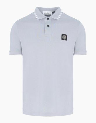 Stone Island Mens Patch Logo 2200010 Polo Grey - Size: 38