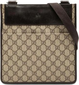 Gucci Pre-owned Crossbody Bag - Dames - Vintage Schoudertas - Beige - ONE Size - Leer - Vintage