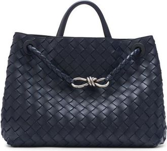 Bottega Veneta Medium Andiamo Intrecciato Shoulder Bag in Black/vintage Silver/black at Nordstrom