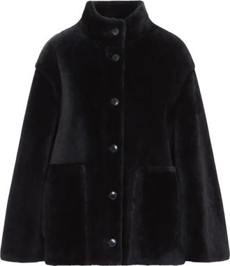 Yves Salomon Cappotto Corto in Shearling - - Jackets - Donna - Nero - S