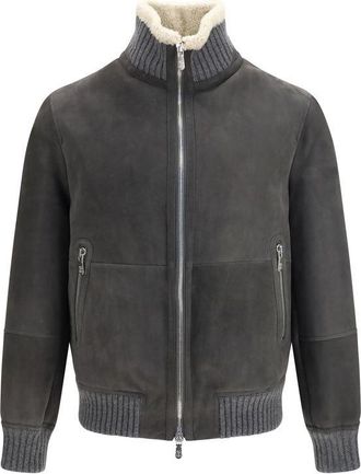 Brunello Cucinelli Gray Wool Oves Aries Full-Length Mens Jacket