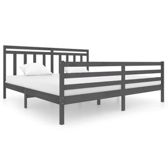 Berkfield Home Bed Frame Grey Solid Wood 200x200 cm