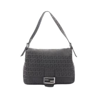 Fendi Pre-owned Mamma Baguette Zucchino Canvas Shoulder Bag - - Pre-owned - Donna - Grigio - ONE SIZE