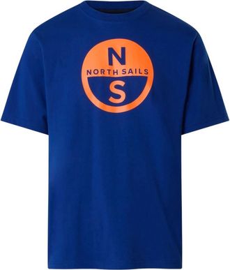 North Sails T-Shirts, male, Blue, Size: 2XL Big Logo T-Shirt