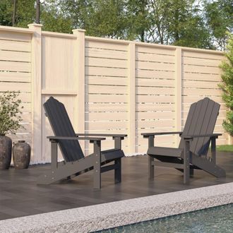 vidaXL Sillas De Jard&iacute;n Adirondack 2 Pcs Antracita Hite