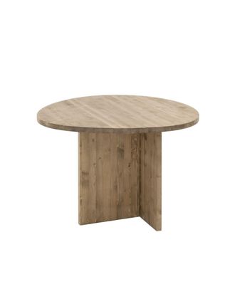 Deco Wood Mesa de centro de madera maciza en tono envejecido de 101x75cm
