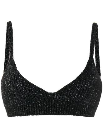 Alanui Top crop a coste - Effetto metallizzato